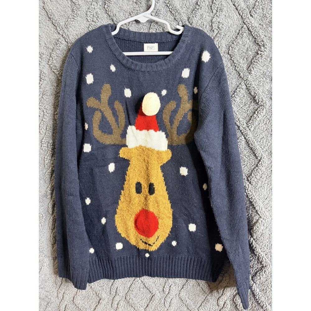 F&F Boys Christmas Sweater Blue 10
